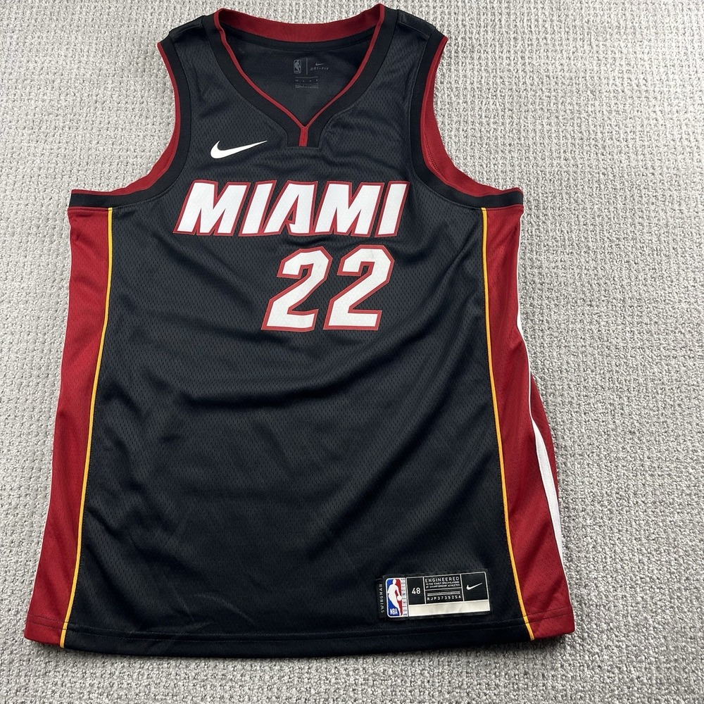Jimmy Butler #22 Miami Heat Nike Jersey Men Large 48 Black Red Swingman NBA